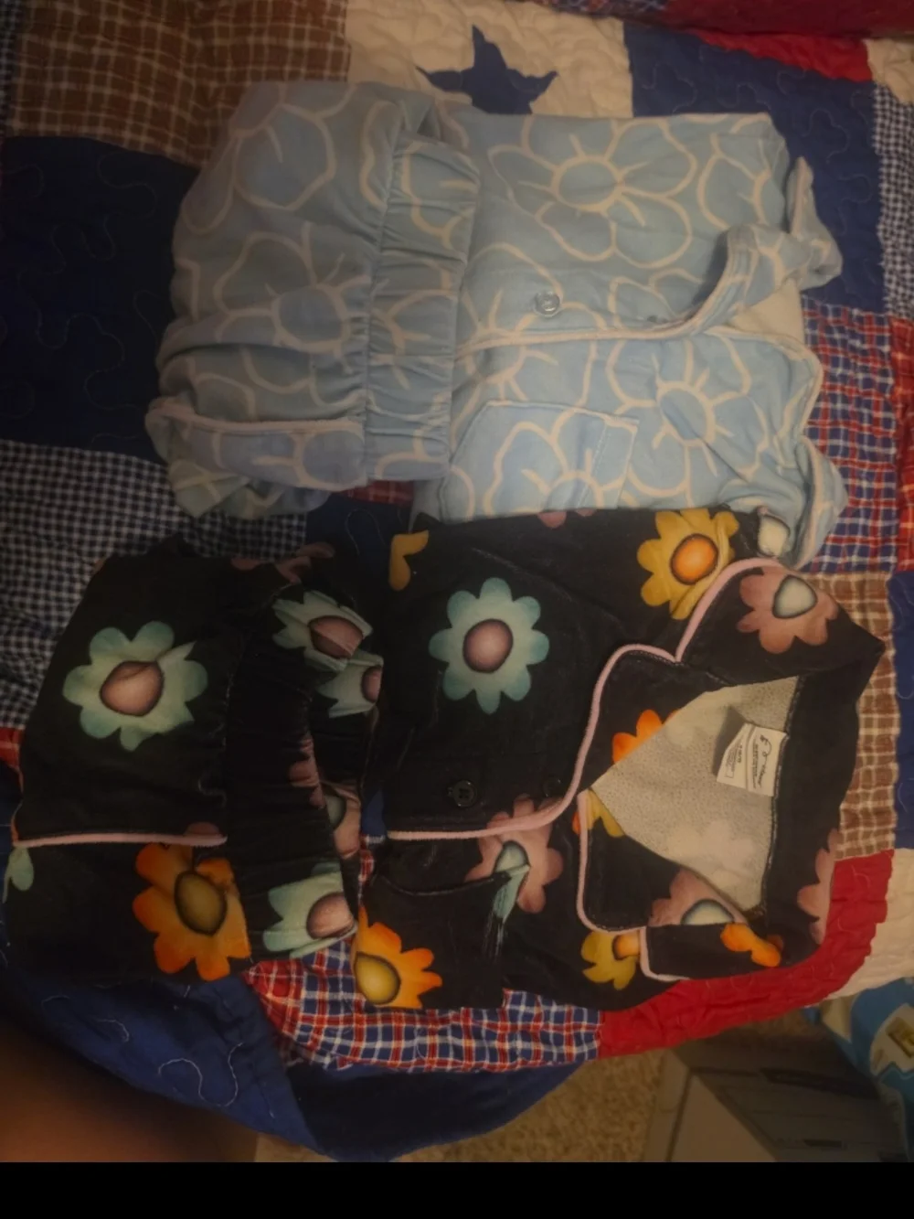 art class Floral Kids Pajama Set - Black, Light Blue, Yellow, Pink